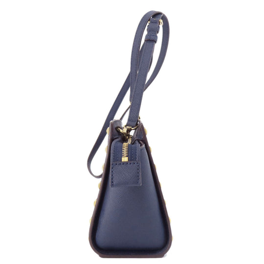 MICHAEL KORS Shoulder Bag PVC Navy logo Women Used Authentic