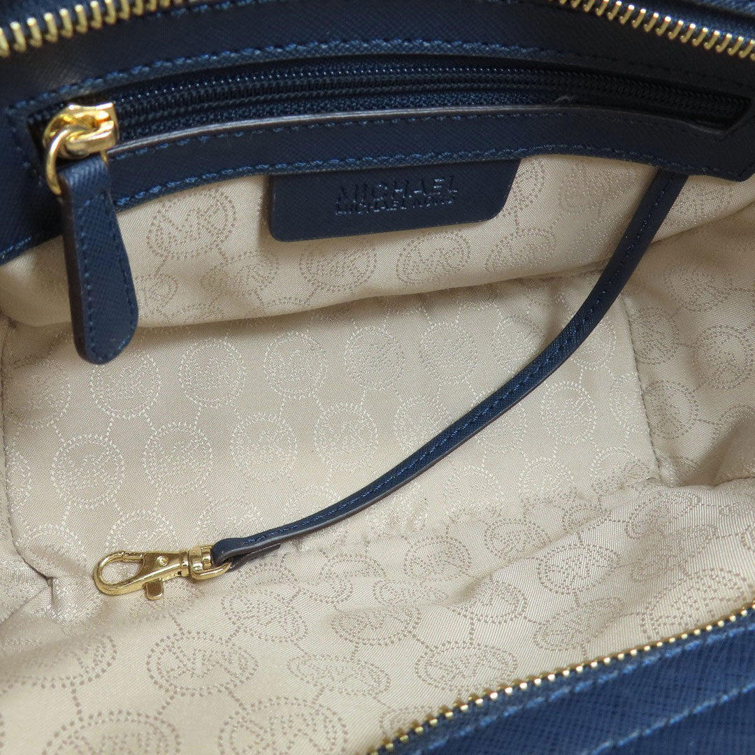 MICHAEL KORS Shoulder Bag PVC Navy logo Women Used Authentic