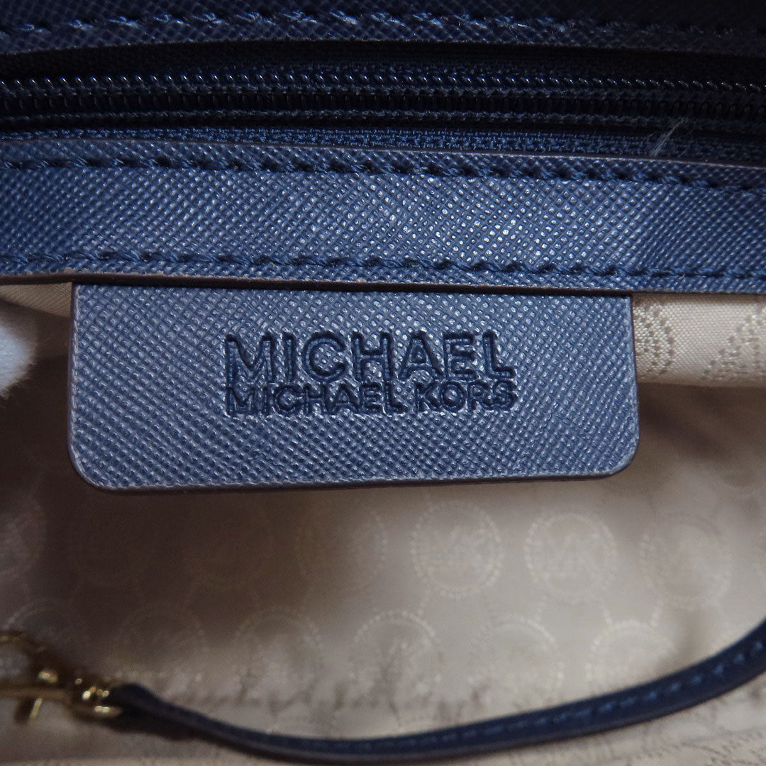 MICHAEL KORS Shoulder Bag PVC Navy logo Women Used Authentic