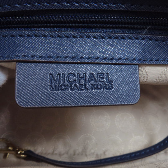 MICHAEL KORS Shoulder Bag PVC Navy logo Women Used Authentic