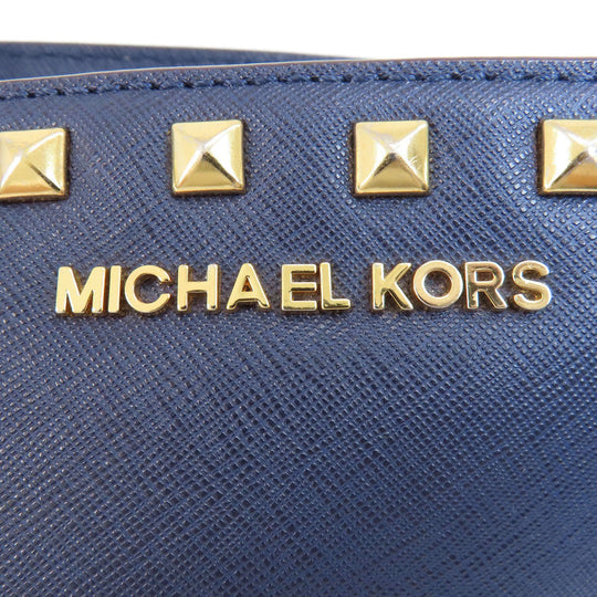 MICHAEL KORS Shoulder Bag PVC Navy logo Women Used Authentic
