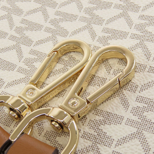 MICHAEL KORS Shoulder Bag PVC white MK Signature 2WAY Women Used Authentic