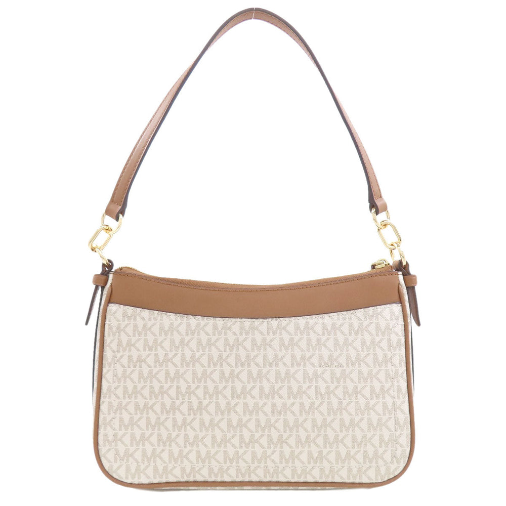 MICHAEL KORS Shoulder Bag PVC white MK Signature 2WAY Women Used Authentic