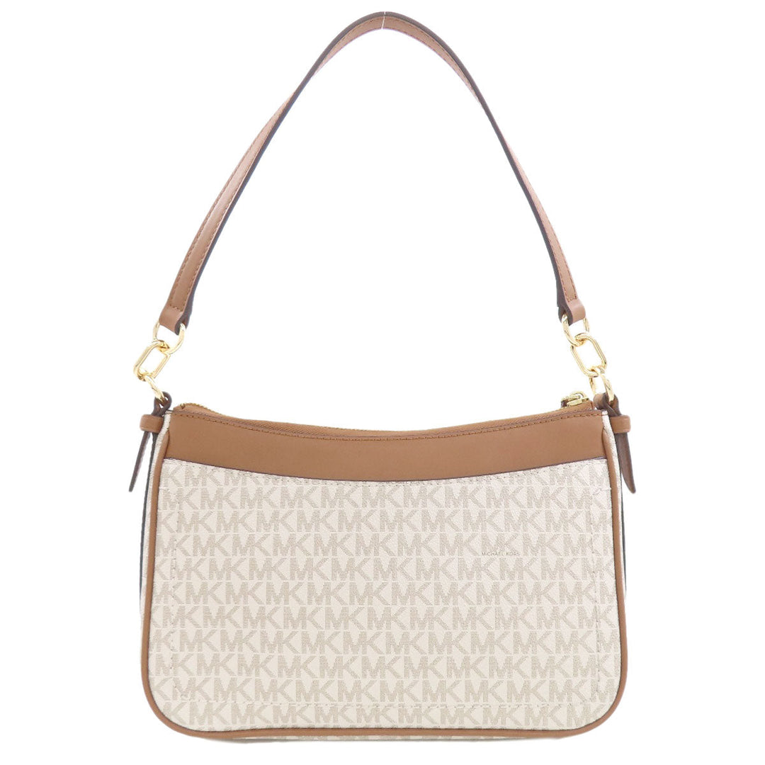 MICHAEL KORS Shoulder Bag PVC white MK Signature 2WAY Women Used Authentic