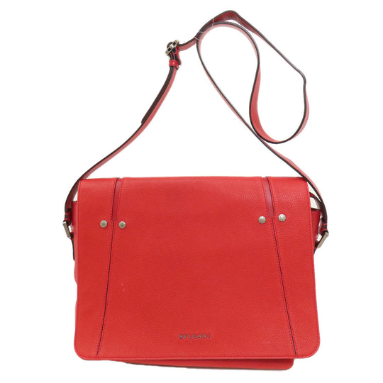 BVLGARI Shoulder Bag leather Red logo