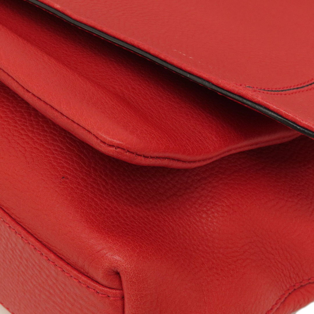 BVLGARI Shoulder Bag leather Red logo