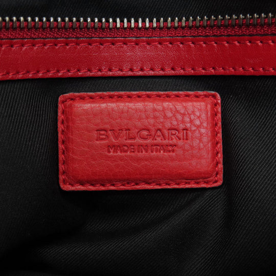 BVLGARI Shoulder Bag leather Red logo