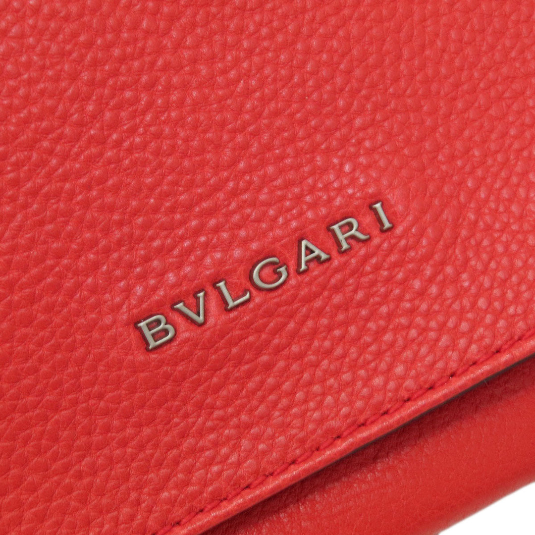 BVLGARI Shoulder Bag leather Red logo