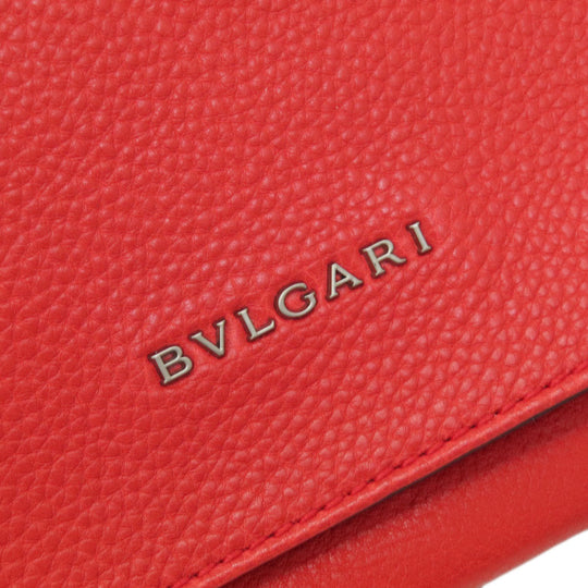 BVLGARI Shoulder Bag leather Red logo