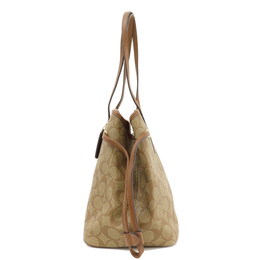 COACH Tote Bag F57842 PVC Brown Signature