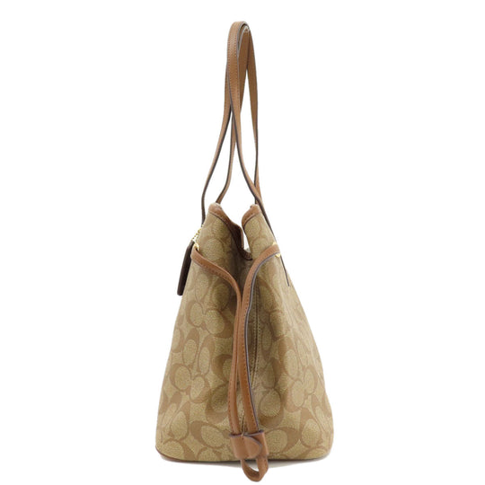 COACH Tote Bag F57842 PVC Brown Signature