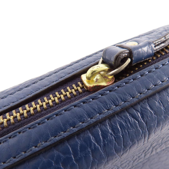 Kate Spade Shoulder Bag leather Navy logo Women Used Authentic