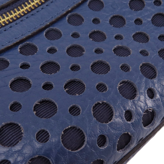 Kate Spade Shoulder Bag leather Navy logo Women Used Authentic