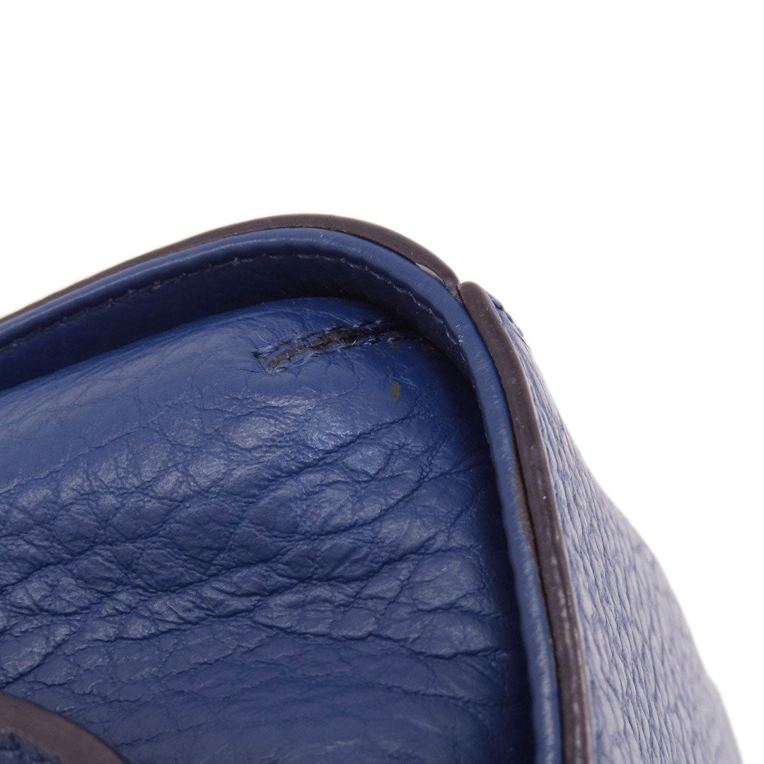 Kate Spade Shoulder Bag leather Navy logo Women Used Authentic