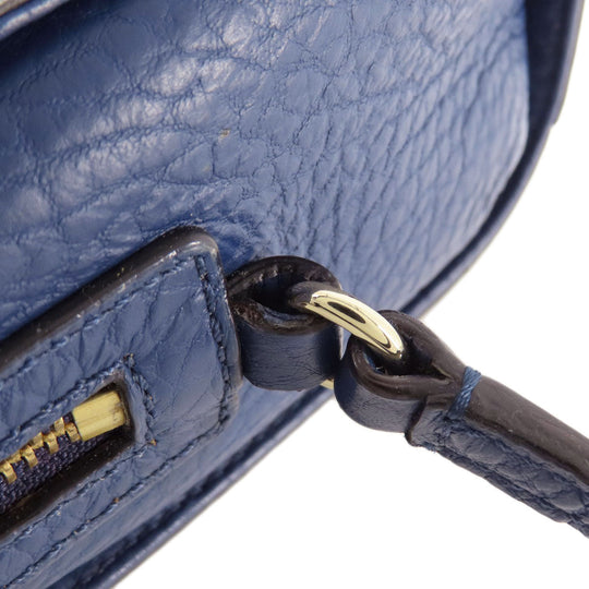 Kate Spade Shoulder Bag leather Navy logo Women Used Authentic