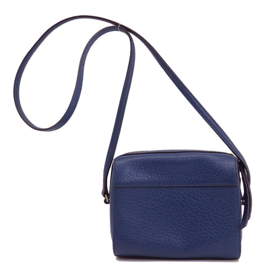Kate Spade Shoulder Bag leather Navy logo Women Used Authentic