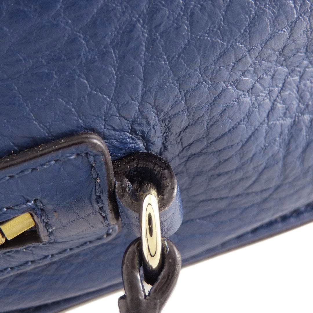 Kate Spade Shoulder Bag leather Navy logo Women Used Authentic