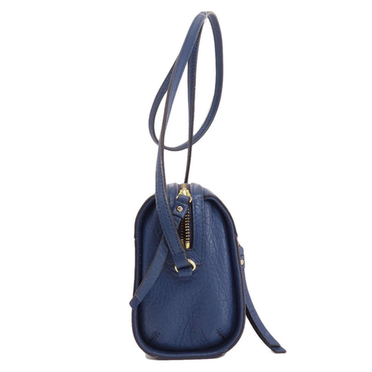 Kate Spade Shoulder Bag leather Navy logo Women Used Authentic