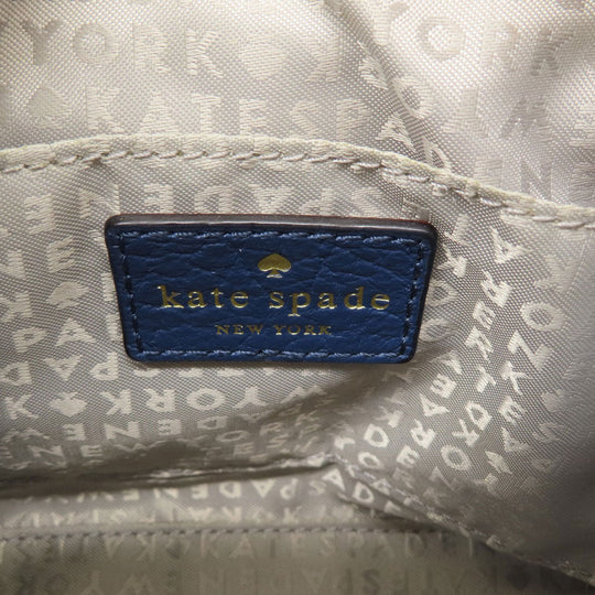 Kate Spade Shoulder Bag leather Navy logo Women Used Authentic