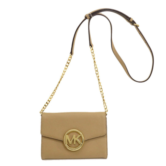 MICHAEL KORS Long Wallet Purse PVC Brown Chain wallet Women Used Authentic