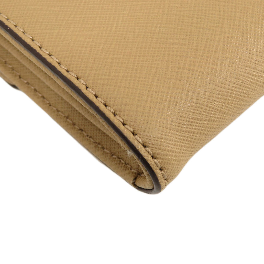 MICHAEL KORS Long Wallet Purse PVC Brown Chain wallet Women Used Authentic