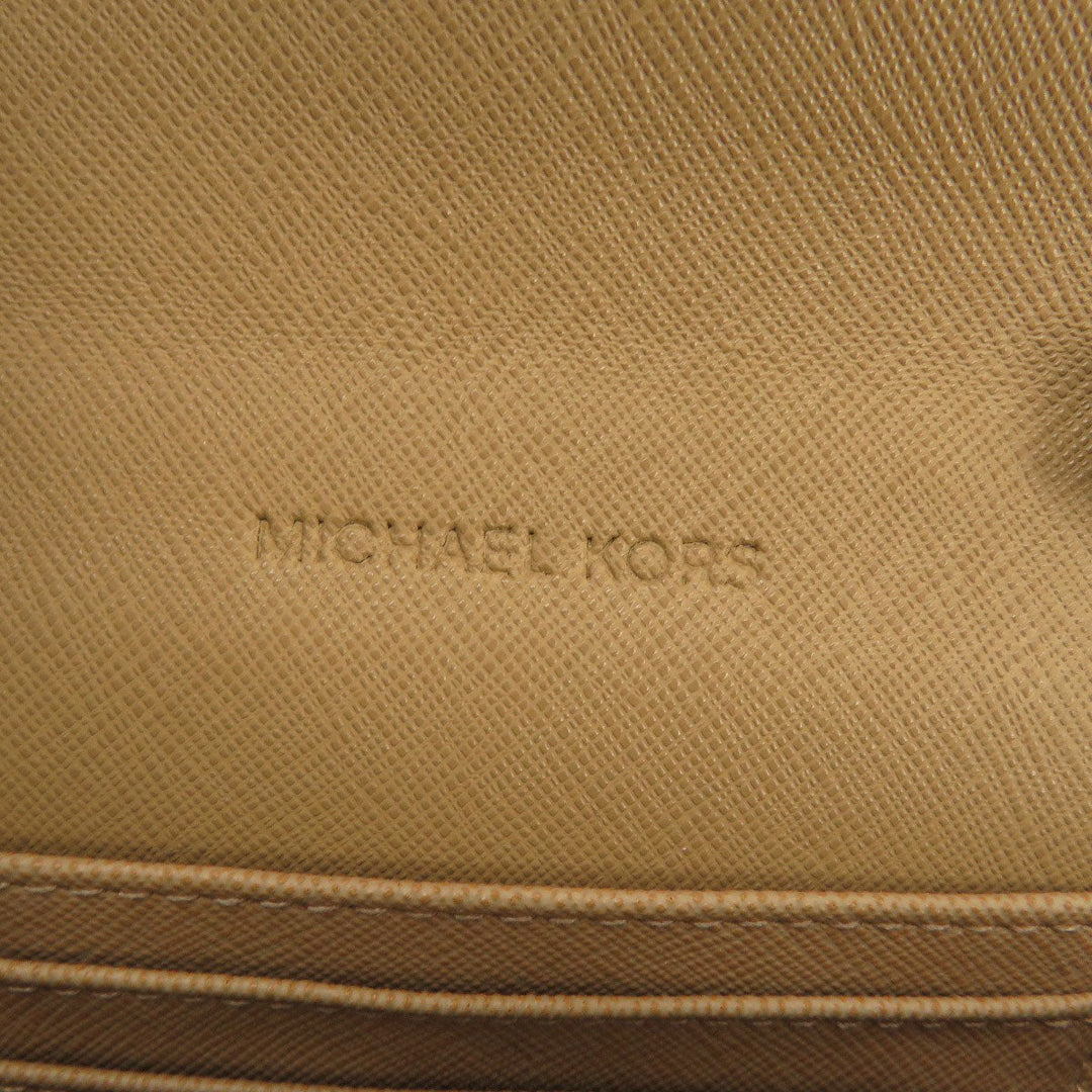 MICHAEL KORS Long Wallet Purse PVC Brown Chain wallet Women Used Authentic