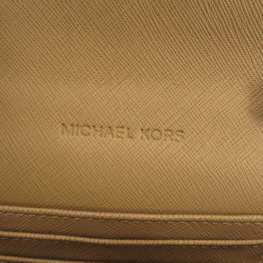MICHAEL KORS Long Wallet Purse PVC Brown Chain wallet Women Used Authentic