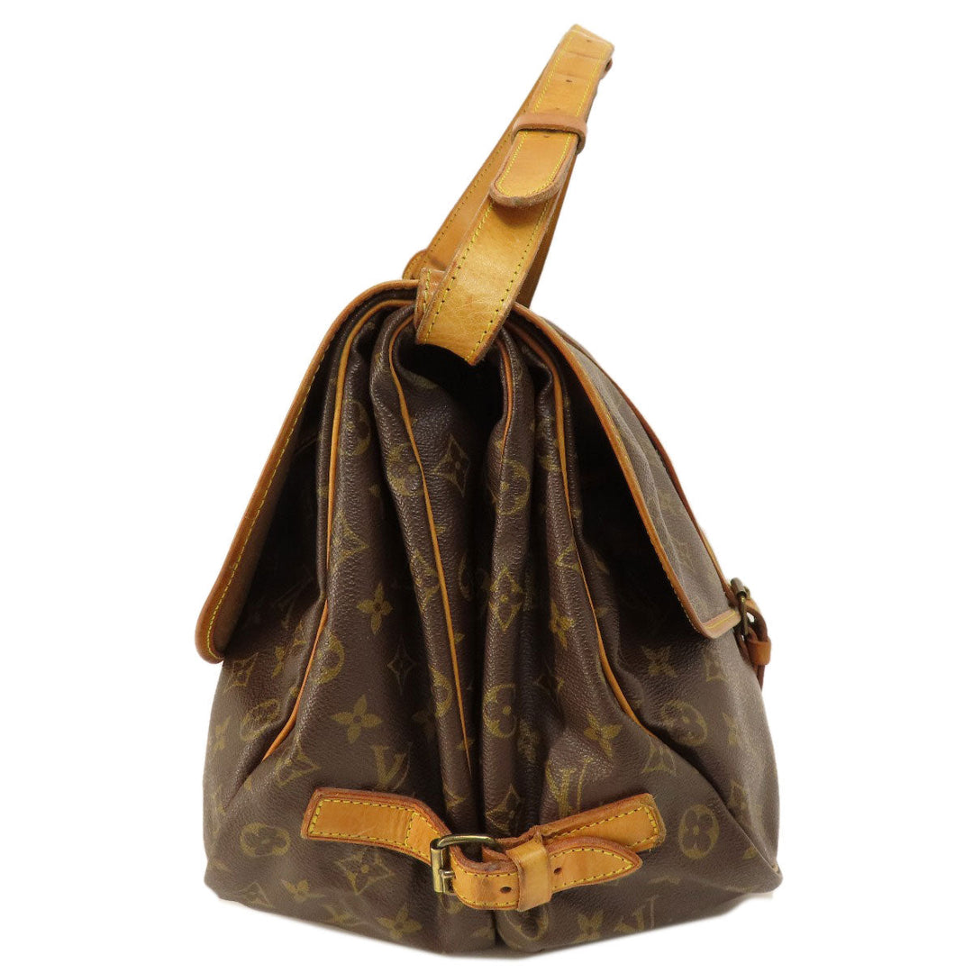 LOUIS VUITTON Shoulder Bag M42254 Monogram canvas Brown Saumur L Monogram Women Used Authentic