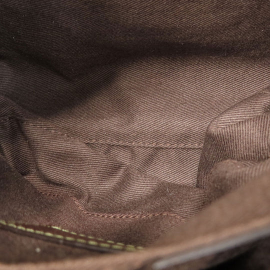 LOEWE Handbag Coated canvas Brown anagram Women Used Authentic