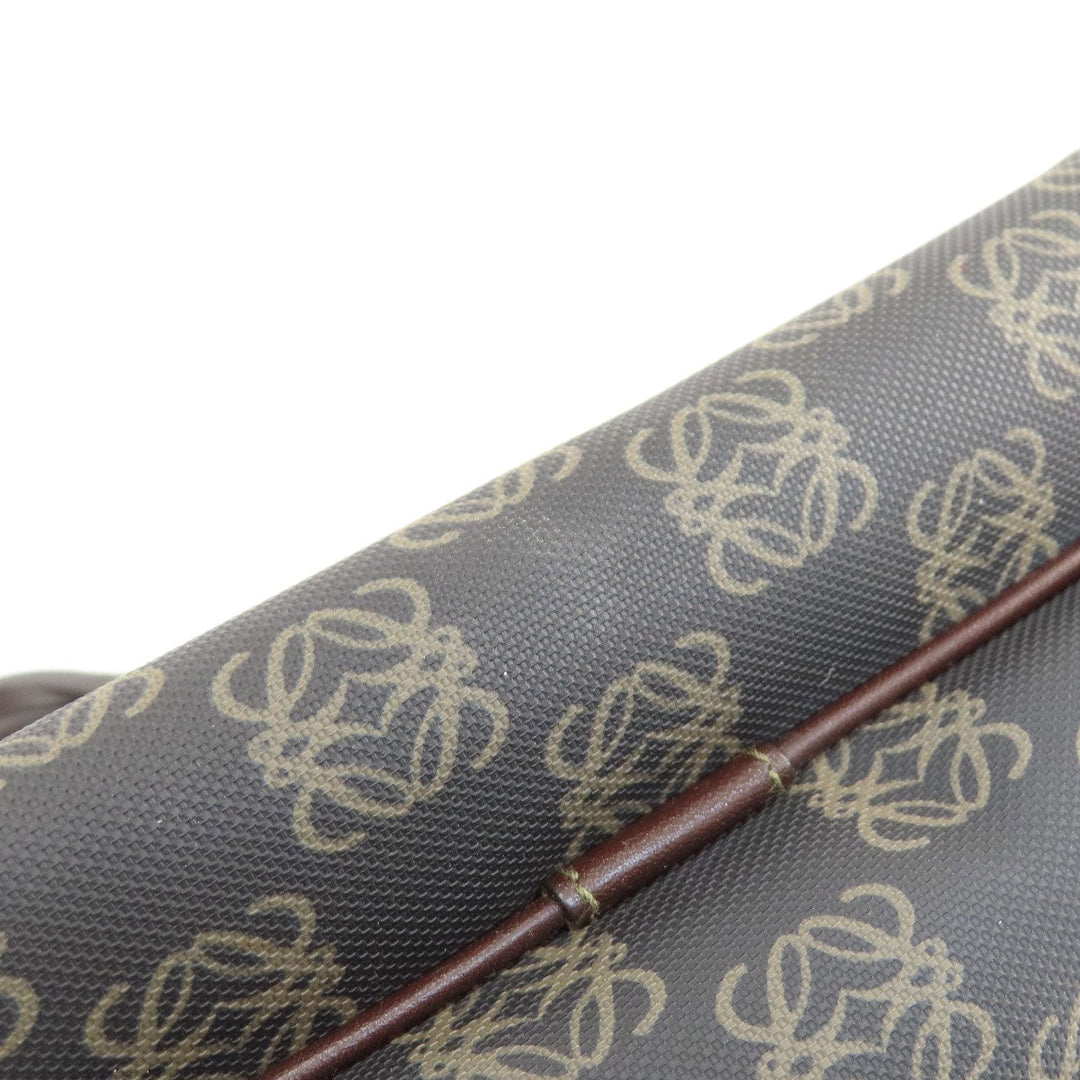 LOEWE Handbag Coated canvas Brown anagram Women Used Authentic