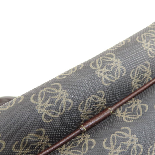 LOEWE Handbag Coated canvas Brown anagram Women Used Authentic