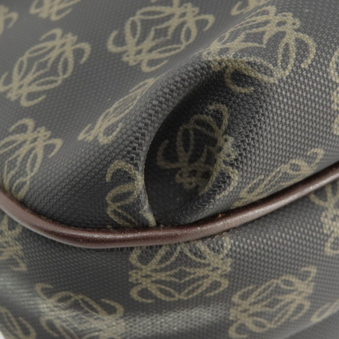LOEWE Handbag Coated canvas Brown anagram Women Used Authentic