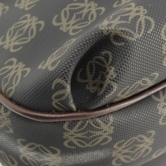 LOEWE Handbag Coated canvas Brown anagram Women Used Authentic