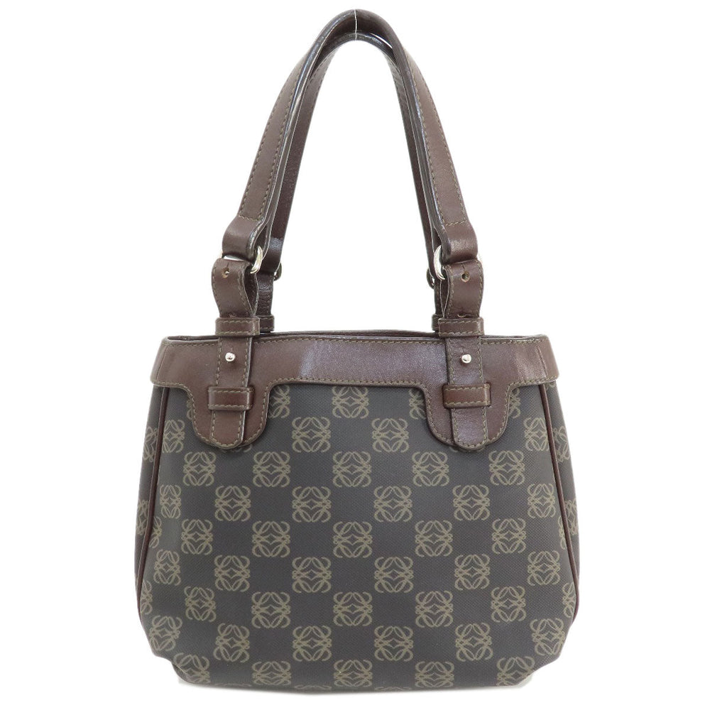 LOEWE Handbag Coated canvas Brown anagram Women Used Authentic