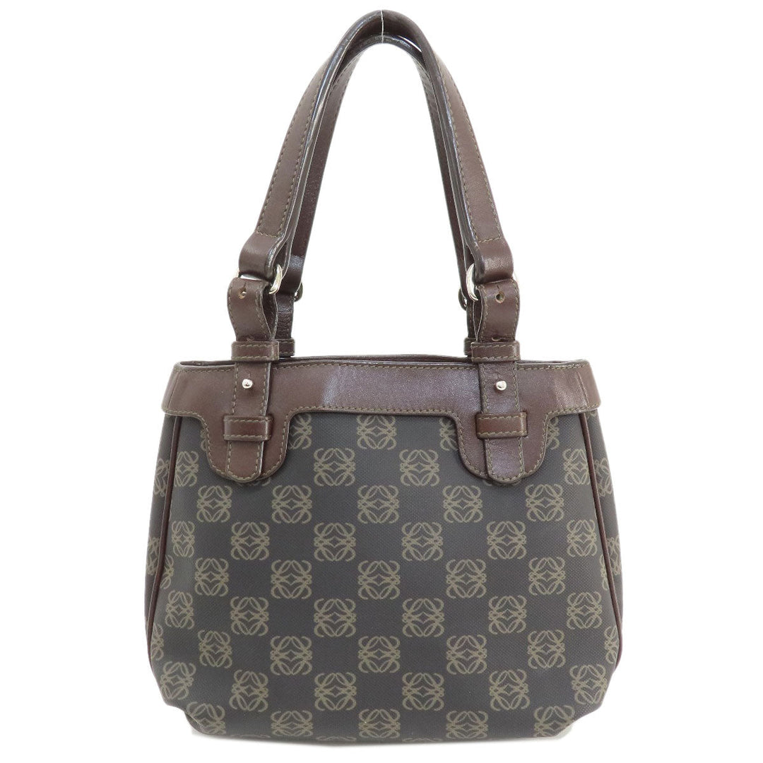 LOEWE Handbag Coated canvas Brown anagram Women Used Authentic