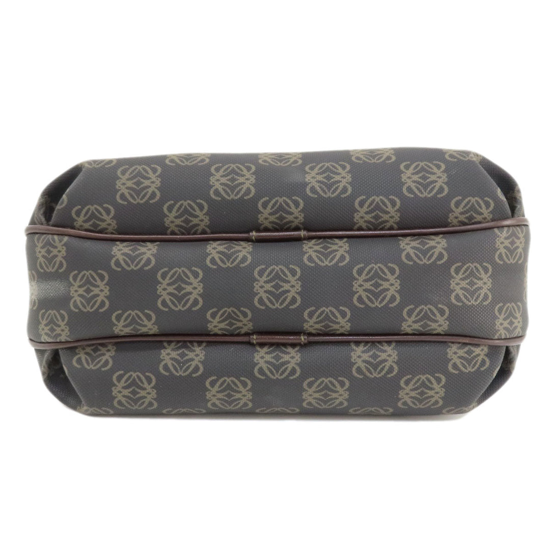LOEWE Handbag Coated canvas Brown anagram Women Used Authentic