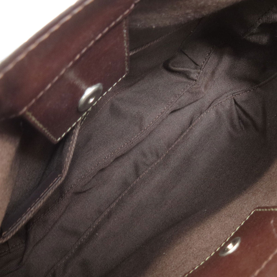 LOEWE Handbag Coated canvas Brown anagram Women Used Authentic