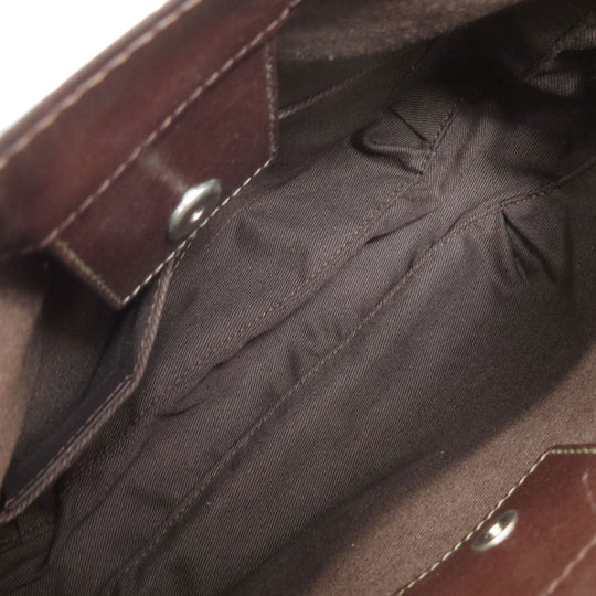 LOEWE Handbag Coated canvas Brown anagram Women Used Authentic