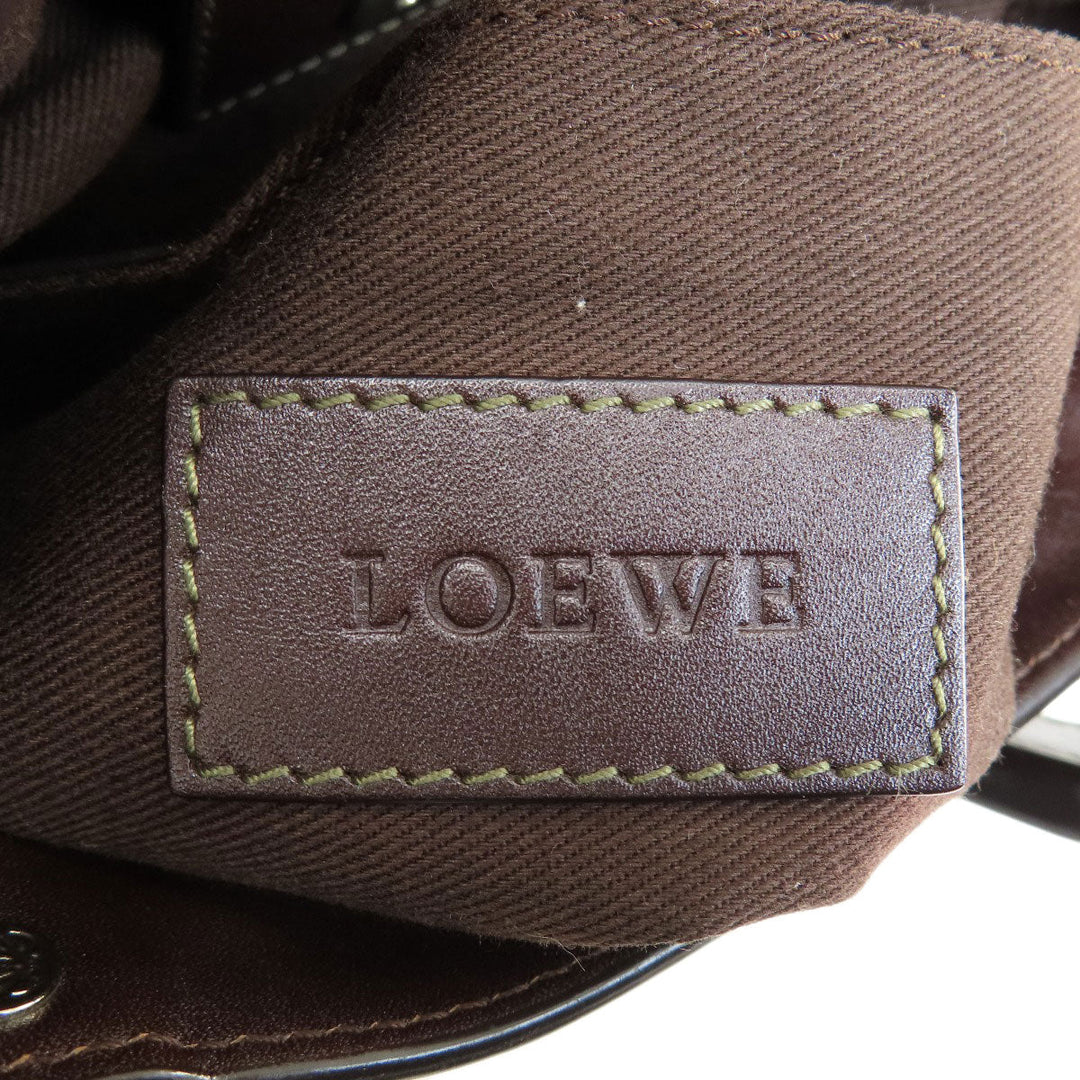 LOEWE Handbag Coated canvas Brown anagram Women Used Authentic