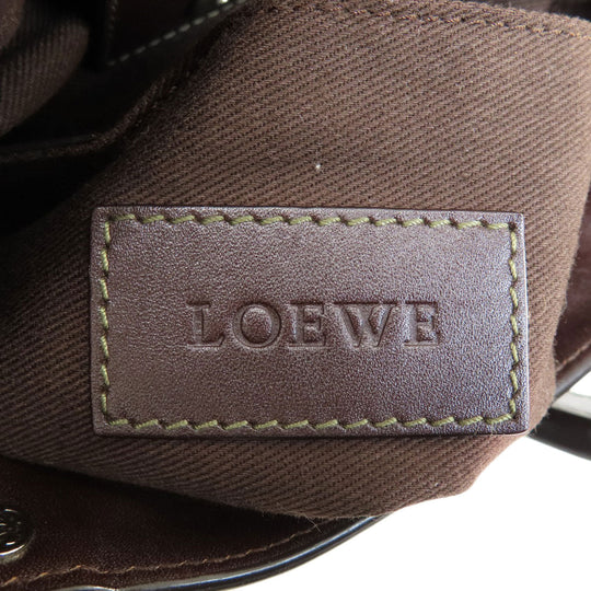 LOEWE Handbag Coated canvas Brown anagram Women Used Authentic