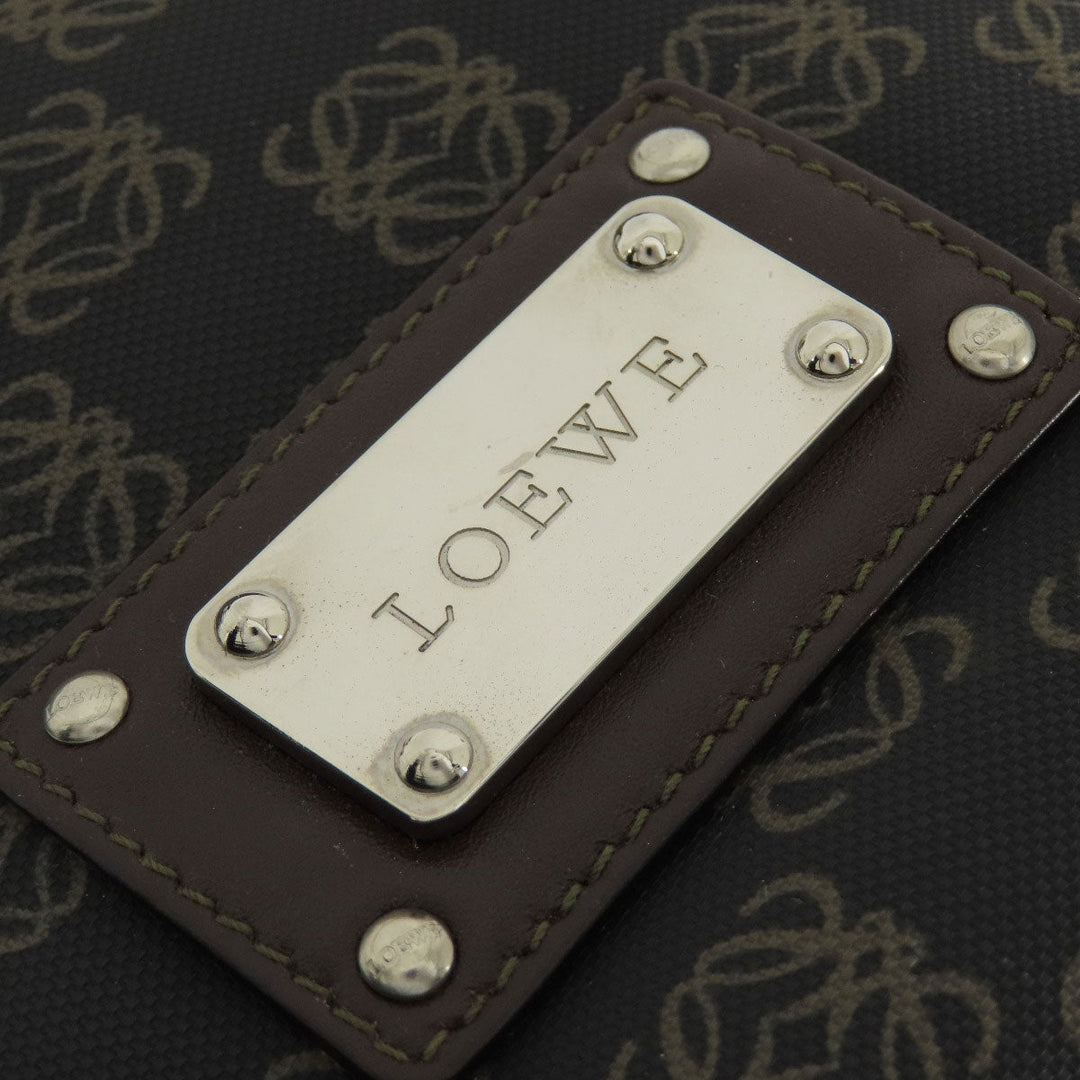 LOEWE Handbag Coated canvas Brown anagram Women Used Authentic
