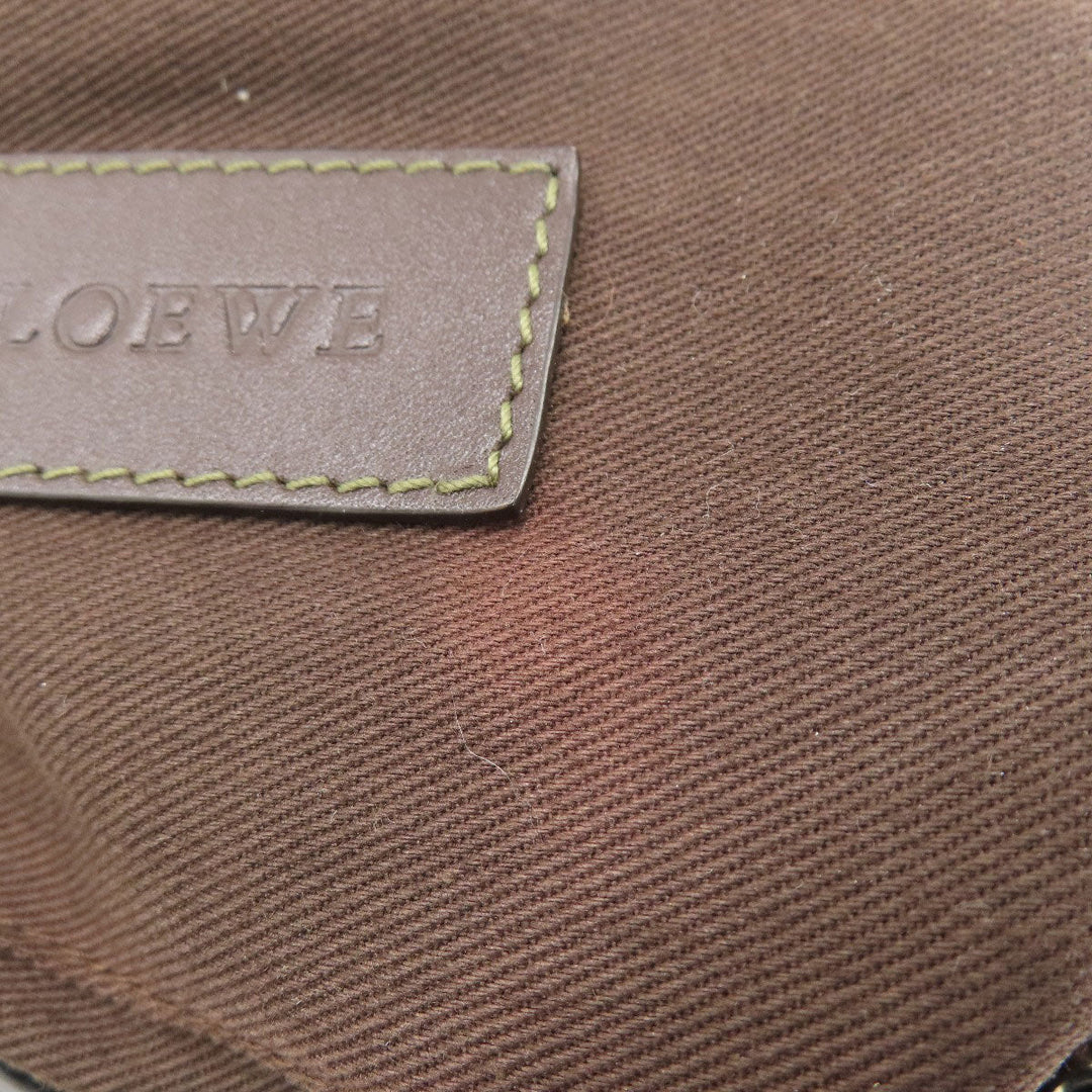 LOEWE Handbag Coated canvas Brown anagram Women Used Authentic