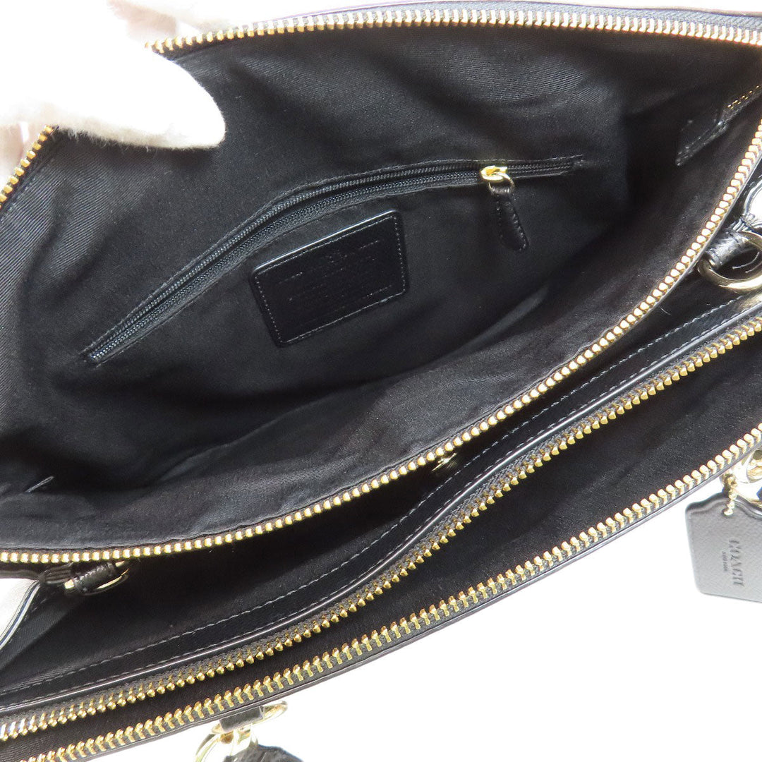 COACH Tote Bag F36606 PVC black logo Women Used Authentic