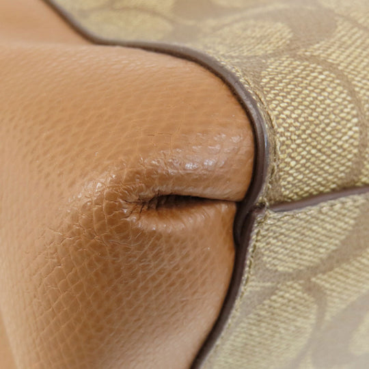 COACH Handbag F57273 PVC Brown Signature 2WAY Women Used Authentic