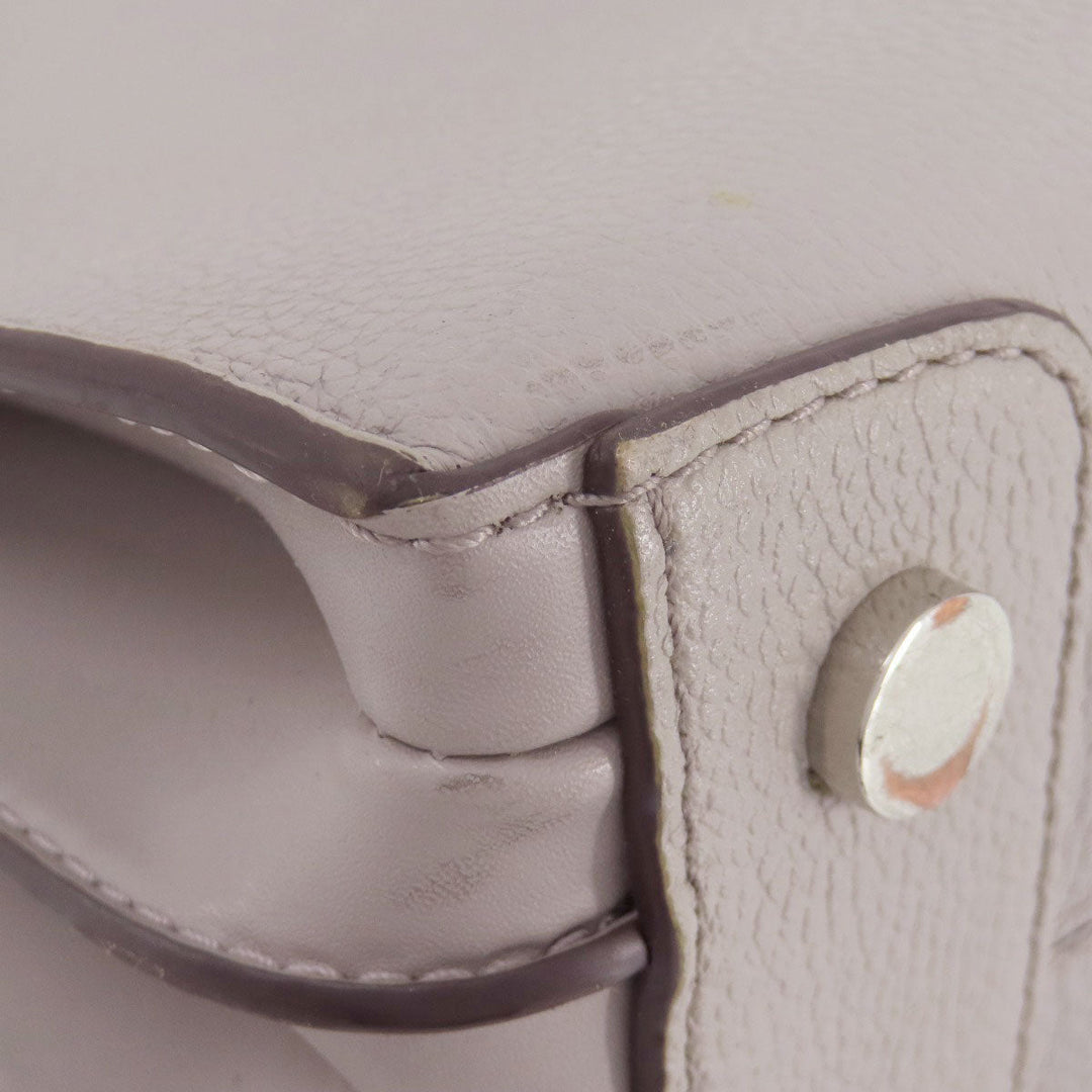 MICHAEL KORS Handbag leather gray logoMetal 2WAY Women Used Authentic