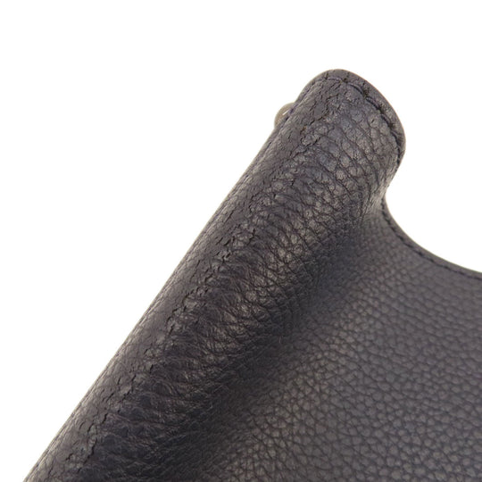 COACH Tote Bag 58849 leather Navy logoMetal Women Used Authentic