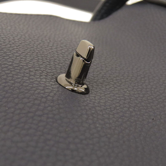 COACH Tote Bag 58849 leather Navy logoMetal Women Used Authentic