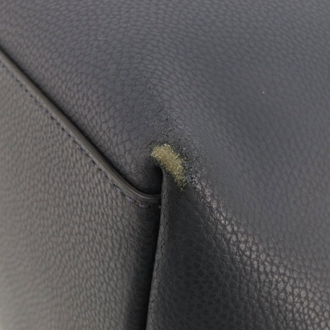 COACH Tote Bag 58849 leather Navy logoMetal Women Used Authentic