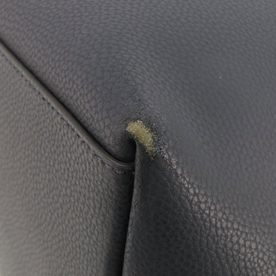 COACH Tote Bag 58849 leather Navy logoMetal Women Used Authentic