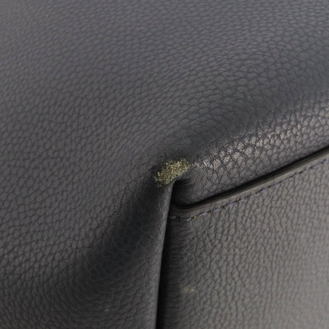 COACH Tote Bag 58849 leather Navy logoMetal Women Used Authentic